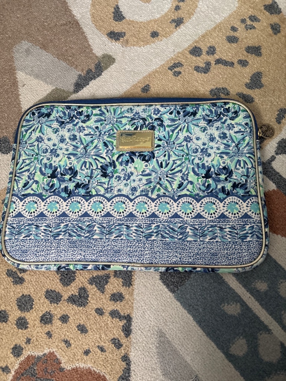Blue laptop cover